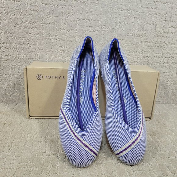 Rothy's The Flat  Reflective Stripe Slip On Shoes Women's Size US 8, 8.5 RETIRED - Picture 2 of 10